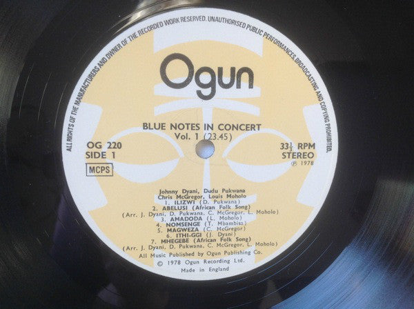 Blue Notes : Blue Notes In Concert (Volume 1) (LP, Album)