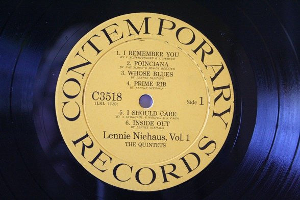 Lennie Niehaus : Vol.1 The Quintets (LP, Album, Mono)