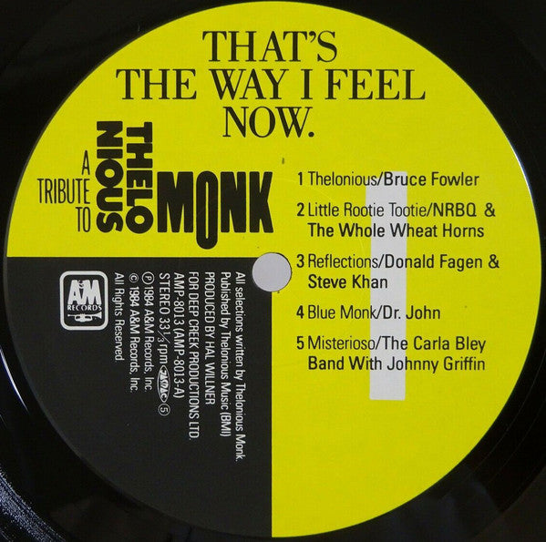 Various : That's The Way I Feel Now - A Tribute To Thelonious Monk  (2xLP, Album)