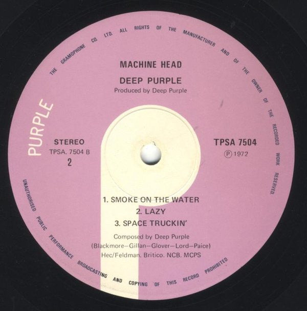 Deep Purple : Machine Head (LP, Album, Gat)