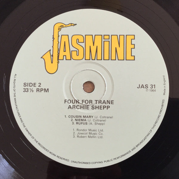 Archie Shepp : Four For Trane (LP, Album, RE)