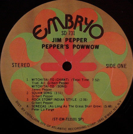 Jim Pepper : Pepper's Pow Wow (LP, Album, SP)