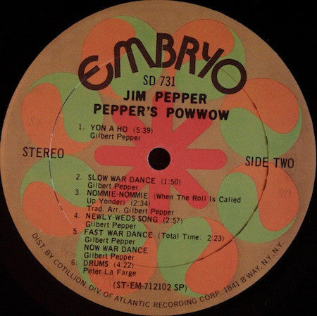 Jim Pepper : Pepper's Pow Wow (LP, Album, SP)