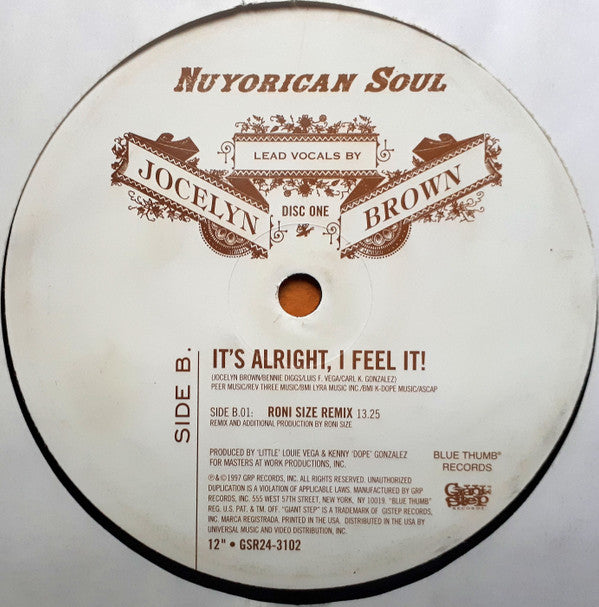 Nuyorican Soul feat. Jocelyn Brown : It's Alright, I Feel It! (2x12", Single, MP)