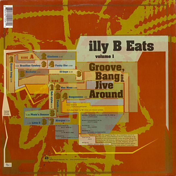 IllyB : Illy B Eats Volume 1: Groove, Bang And Jive Around (LP, Album, Ltd)