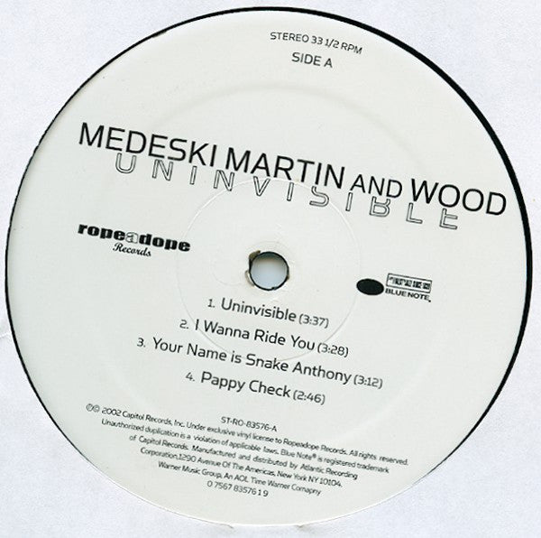 Medeski Martin & Wood : Uninvisible (2xLP, Album)