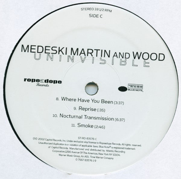 Medeski Martin & Wood : Uninvisible (2xLP, Album)