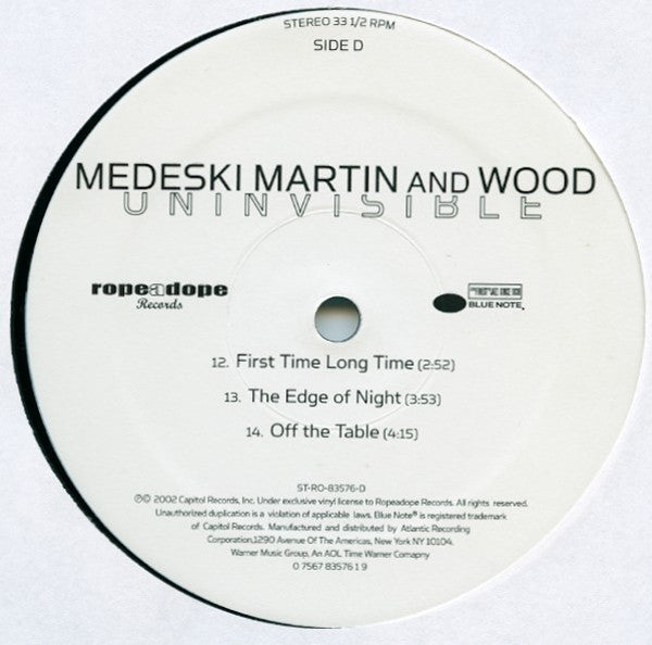 Medeski Martin & Wood : Uninvisible (2xLP, Album)