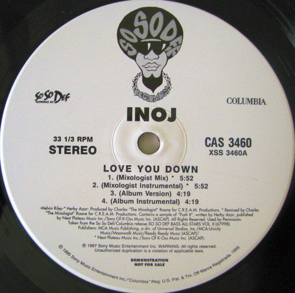 Inoj : Love You Down (12", Promo)
