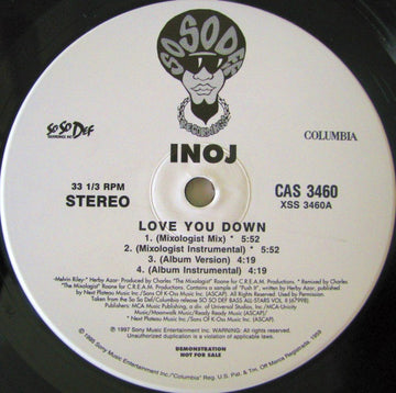 Inoj : Love You Down (12", Promo)