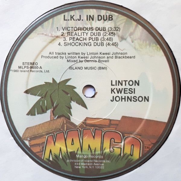 Linton Kwesi Johnson : LKJ In Dub (LP, Album, Kee)
