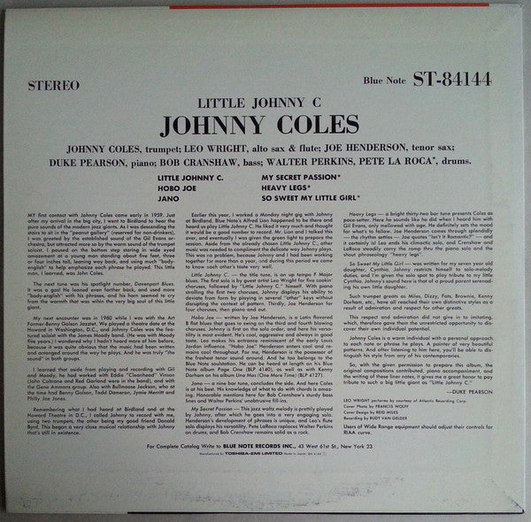 Johnny Coles : Little Johnny C (LP, Album, Ltd, RE)
