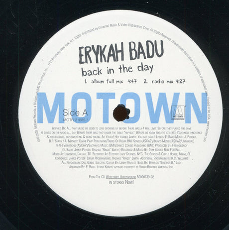 Erykah Badu : Back In The Day (12")