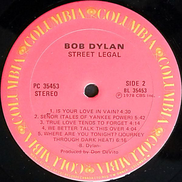 Bob Dylan : Street Legal (LP, Album)