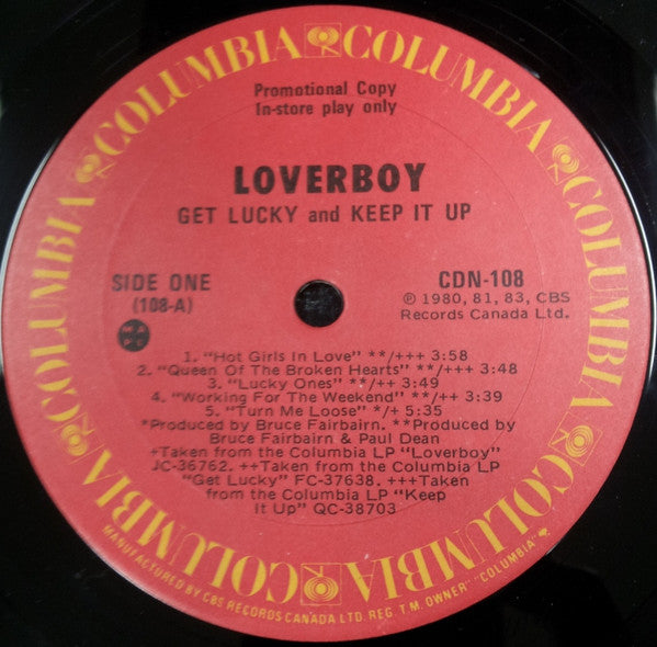 Loverboy : Loverboy, Get Lucky & Keep It Up (LP, Comp, Promo)