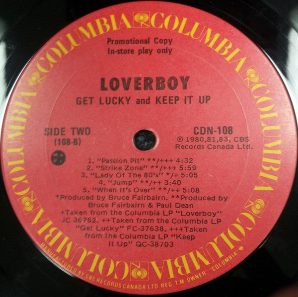 Loverboy : Loverboy, Get Lucky & Keep It Up (LP, Comp, Promo)