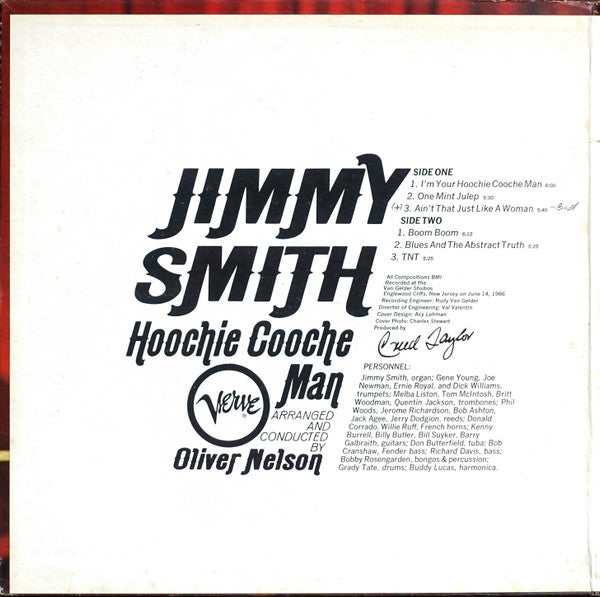 Jimmy Smith Arranged And Conducted By Oliver Nelson : Hoochie Cooche Man (LP, Mono, Gat)