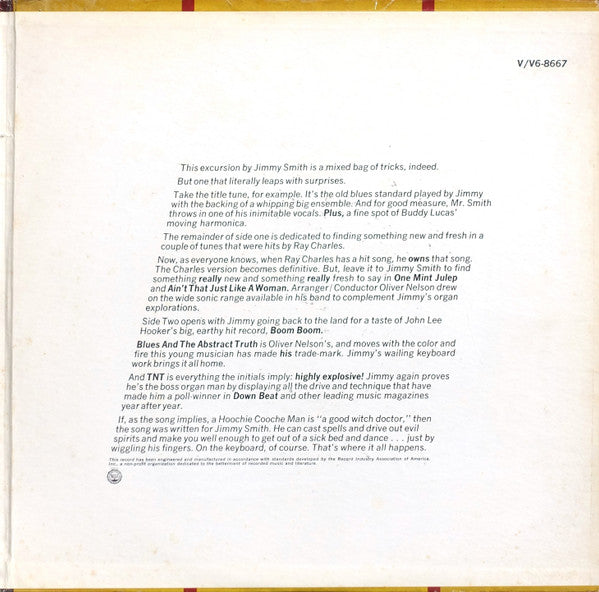 Jimmy Smith Arranged And Conducted By Oliver Nelson : Hoochie Cooche Man (LP, Mono, Gat)