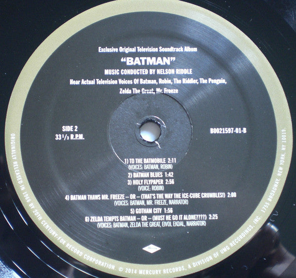 Nelson Riddle : Batman (Exclusive Original Television Soundtrack Album) (LP, Album, Mono, RE)