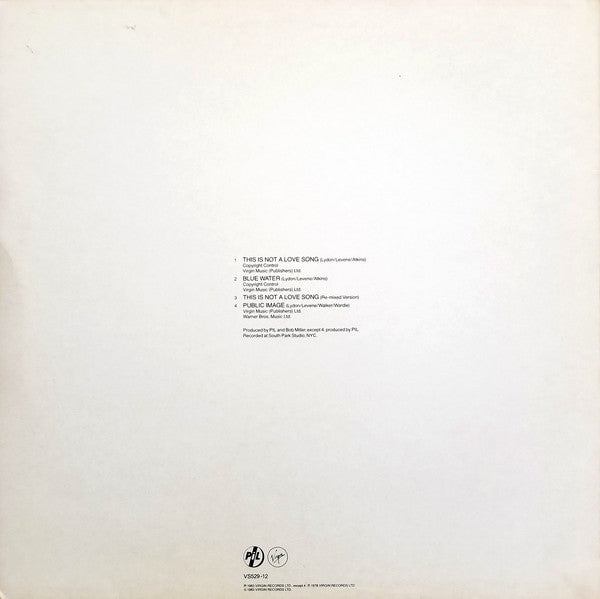 Public Image Limited : This Is Not A Love Song (12", Single)