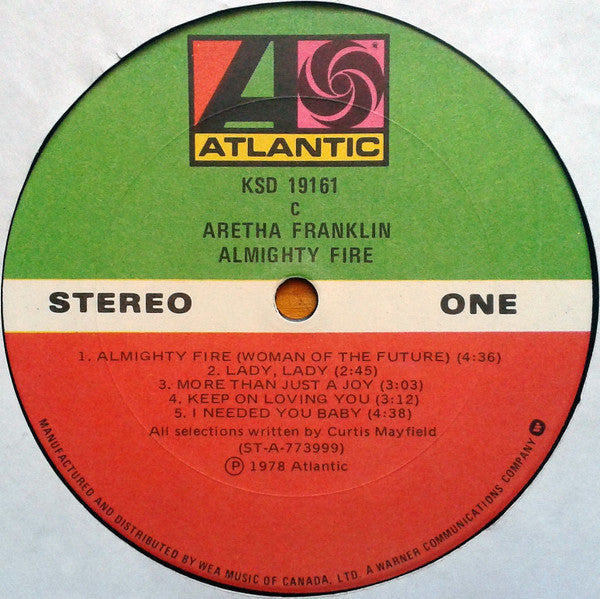 Aretha Franklin : Almighty Fire (LP, Album)