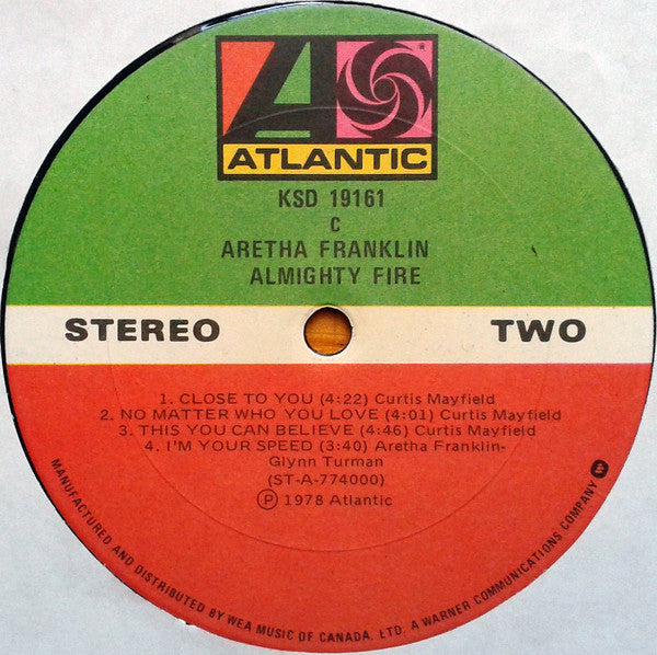 Aretha Franklin : Almighty Fire (LP, Album)