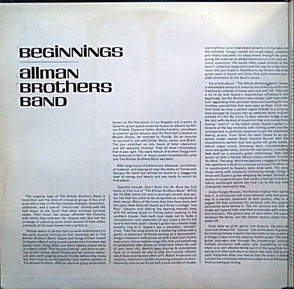 The Allman Brothers Band : Beginnings (2xLP, Comp)