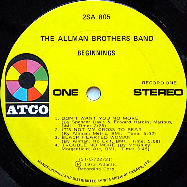 The Allman Brothers Band : Beginnings (2xLP, Comp)
