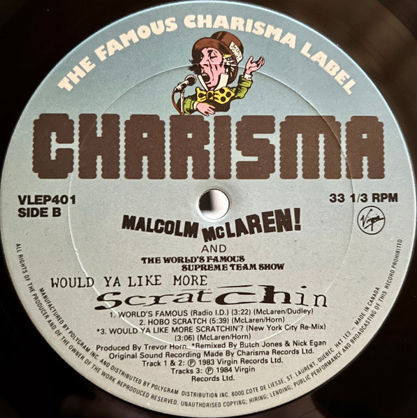 Malcolm McLaren & World's Famous Supreme Team : Would Ya Like More Scratchin' (LP, Album, Mixed)