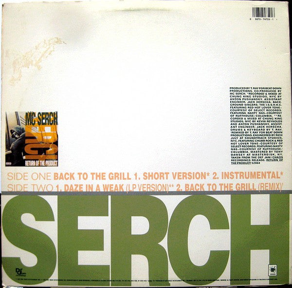 MC Serch : Back To The Grill (12")