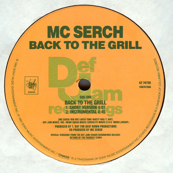 MC Serch : Back To The Grill (12")