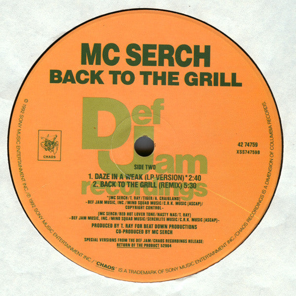 MC Serch : Back To The Grill (12")