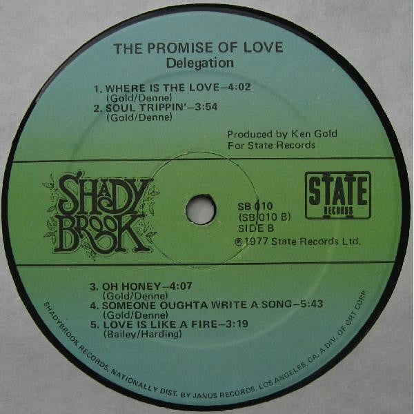 Delegation : The Promise Of Love (LP, Album, GRT)