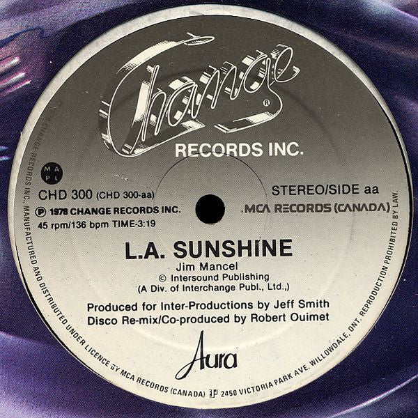 Aura Urziceanu : L.A. Sunshine (12", Single)