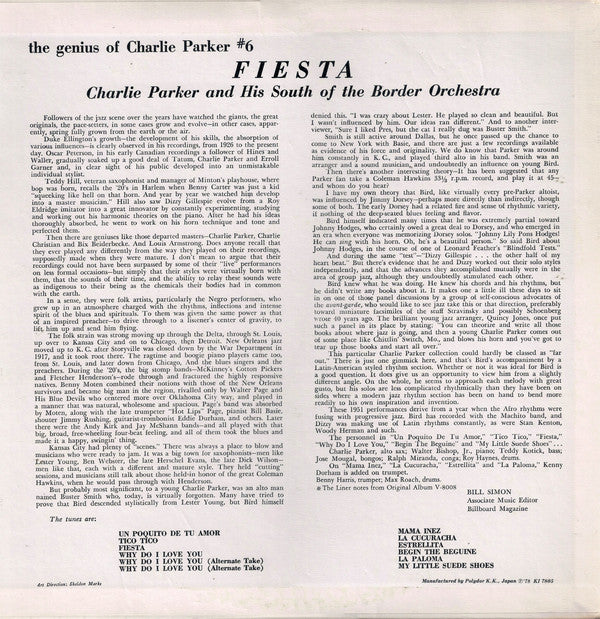 Charlie Parker And His Orchestra : Fiesta (LP, Album, Mono, RE)