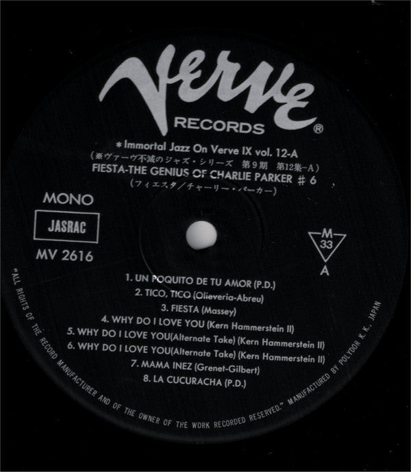 Charlie Parker And His Orchestra : Fiesta (LP, Album, Mono, RE)