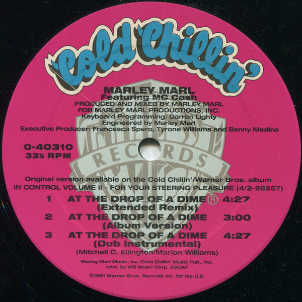 Marley Marl : At The Drop Of A Dime (12", Maxi)