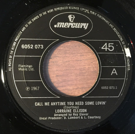 Lorraine Ellison : Call Me Anytime You Need Some Lovin'  (7", Single)
