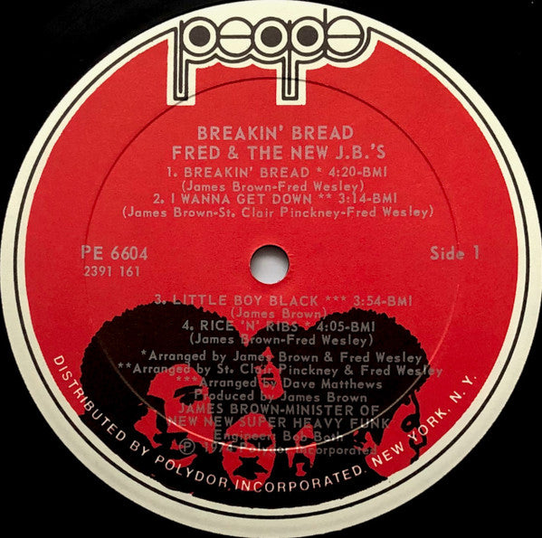 Fred & The New J.B.'s : Breakin' Bread (LP, Album, Red)