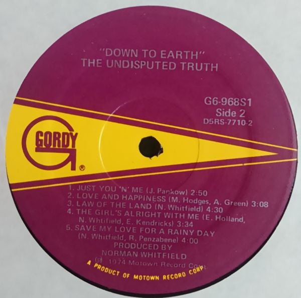The Undisputed Truth : Down To Earth (LP, Album)