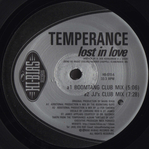 Temperance : Lost In Love (12")