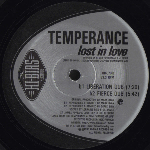 Temperance : Lost In Love (12")