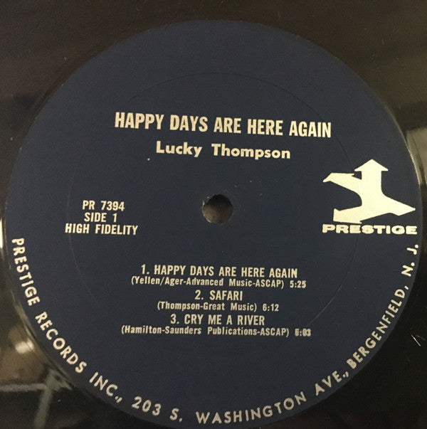 Lucky Thompson : Happy Days Are Here Again (LP, Album, Mono)