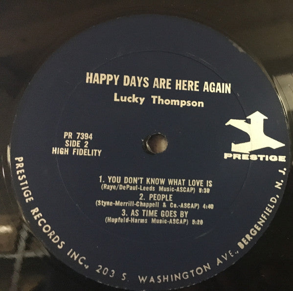 Lucky Thompson : Happy Days Are Here Again (LP, Album, Mono)