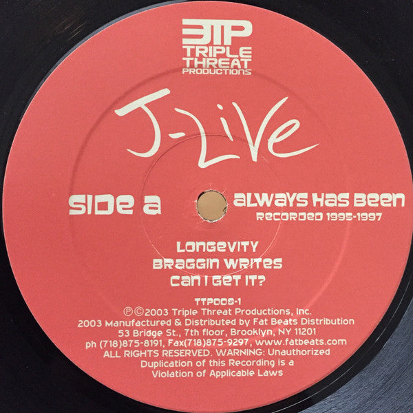 J-Live : Always Has Been (12", EP)