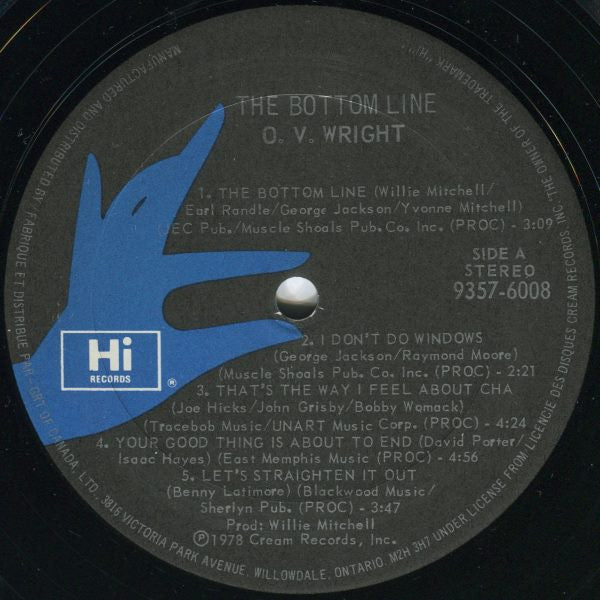 O.V. Wright : The Bottom Line (LP)