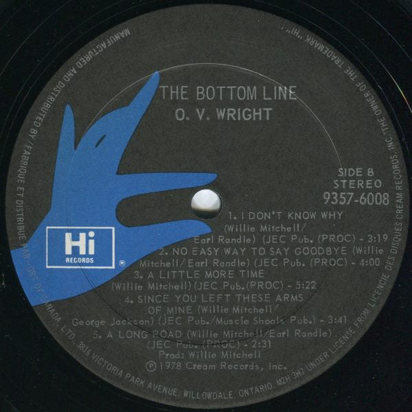 O.V. Wright : The Bottom Line (LP)