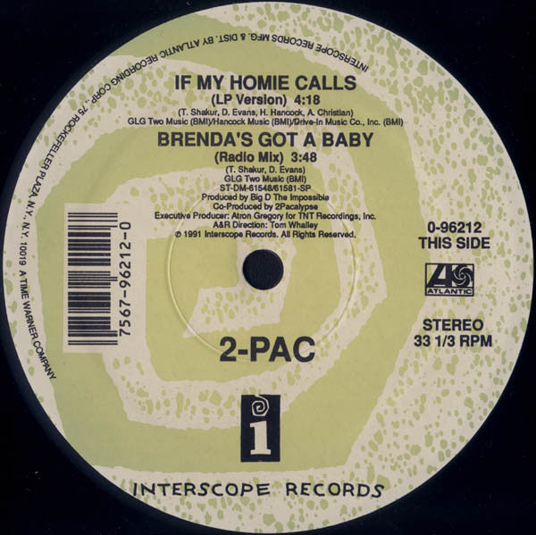 2Pac : If My Homie Calls / Brenda's Got A Baby (12", Single)