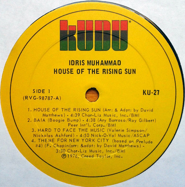Idris Muhammad : House Of The Rising Sun (LP, Album)