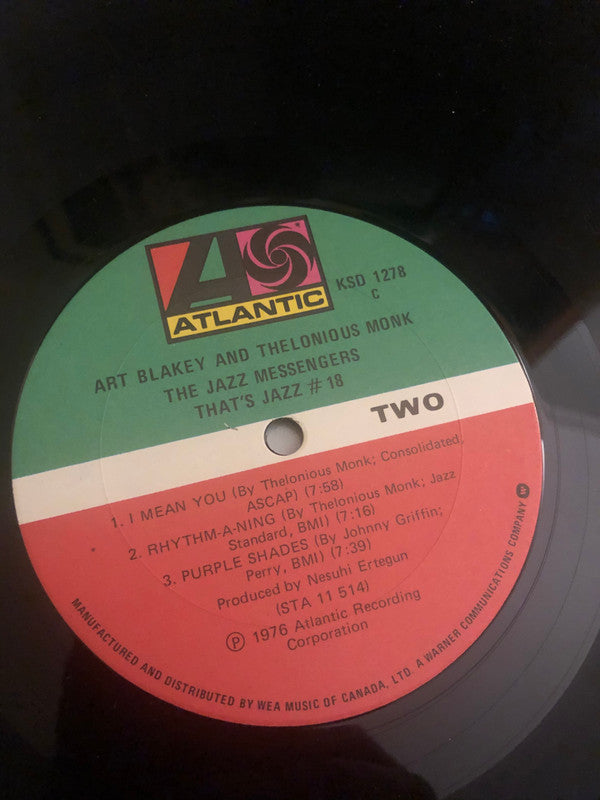 Art Blakey And  Thelonious Monk : The Jazz Messengers (LP, Album, RE)